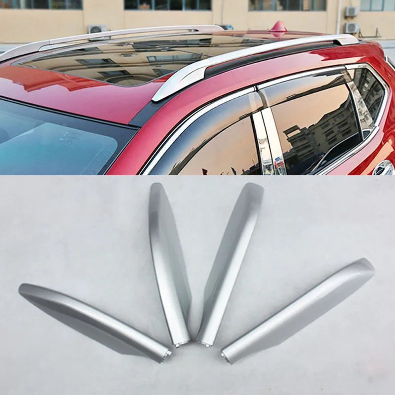 Silver Roof Rack Luggage Rack For NISSAN X-TRAIL X trail Rogue T32 2014-2019  Bar Rail End Cover Sh