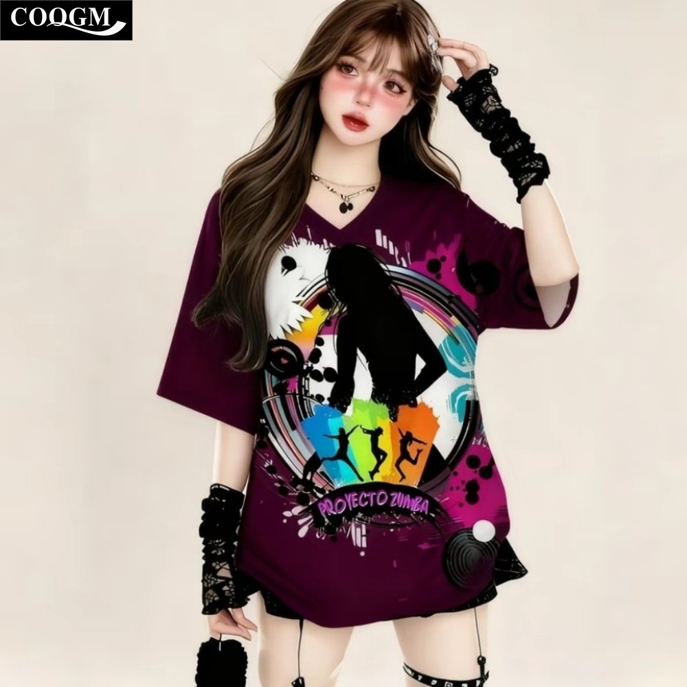 Zumba Dance เสื้อยืด Breathable Comfort Soft เสื้อยืดแขนสั้น Zumba Dance เสื้อยืด Breathable Comfort