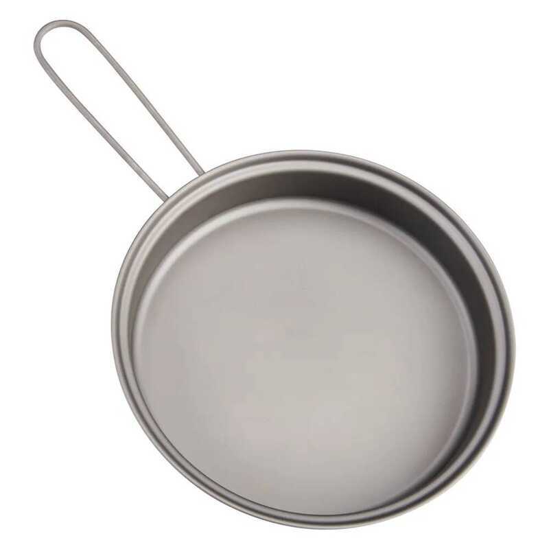 C TOA Titanium Pan Outdoor Cookware Set With Folding Handle Ultralight Portable Titanium Pan