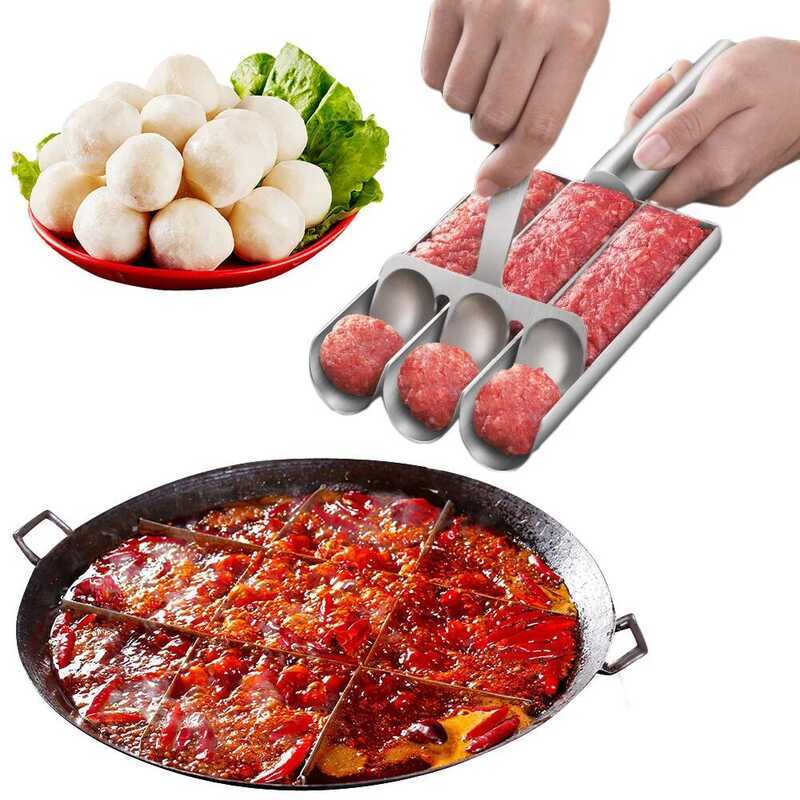 C Non Stick Round Fish Beef Rice Ball Making Device Easy-Release Non-Stick Meatball Mold Stainless