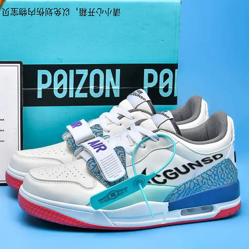 รองเท้าลําลองเกาหลีรุ่นกันน้ํา Anti-Slip รองเท้าผู้ชาย Low-Top รองเท้าบาสเก็ตบอลอีสเตอร์สีชมพูสีขาว 