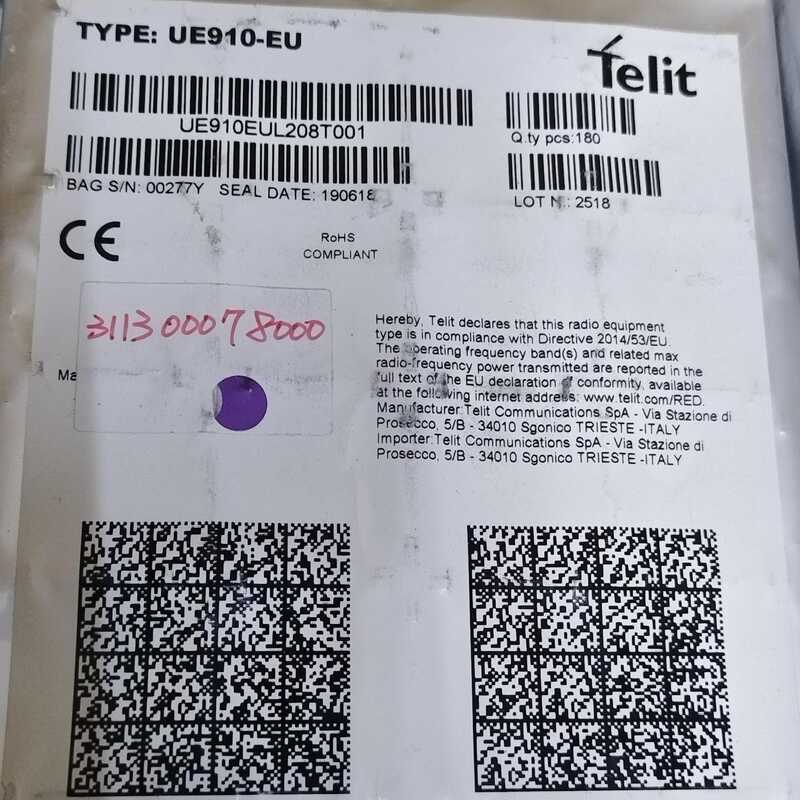 UE910-EU GNSS/Module โทรศัพท์มือถือนําทางโมดูลรับส่งสัญญาณ 900MHz 1.8 GHz, 2.1 GHz