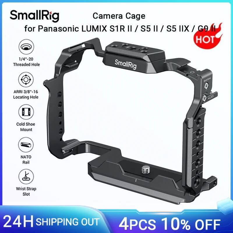 SmallRig S1R II กรงสําหรับ Panasonic LUMIX S1R II / S5 II / S5 IIX / G9 II w HawkLock Quick Release 