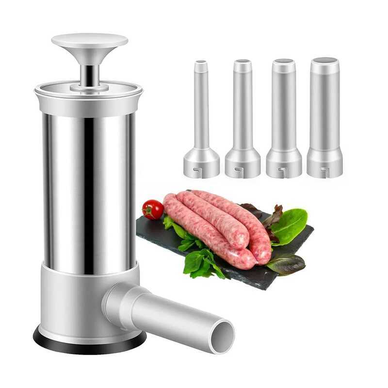 C Stainless Steel Sausage Meat Stuffer Horizontal Sausage Maker Homemade Kitchen Sausage Machine To