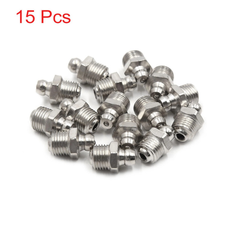 Uxcell 10/15/20pcs M10 x 1 Motorbike Car Nickel Plated Straight 45 Degree 90 Degree Grease Nipple F