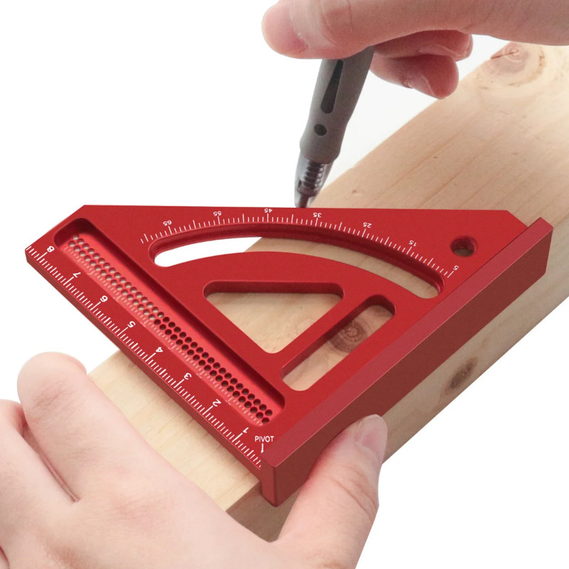 Multi Angle Measuring Ruler,Woodworking Square Protractor,Aluminum Miter Triangle Ruler,Precision L