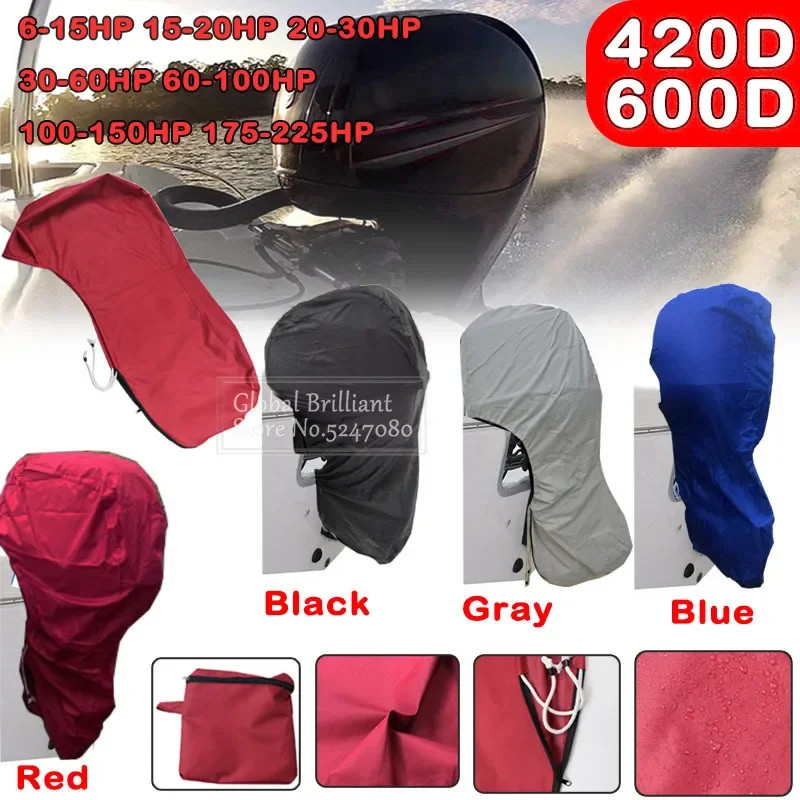 420D/600D 6-225HP Full Outboard Engine Motor Cover Boat Engine Motor Protection For Motor Waterproo