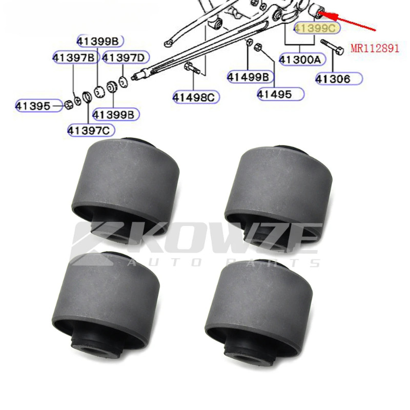 4PCS Rear Suspension Lower Arm Bushing for Mitsubishi Pajero Montero V23 V24 V25 V26 V43 V44 V45 V4