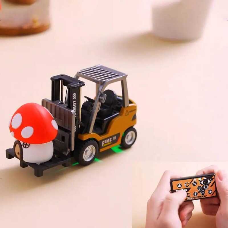 C 1/64 RC Truc Alloy Forklift Mini APP 2.4G Rc Cars Remote Control Construction Engineer Vehicle Si