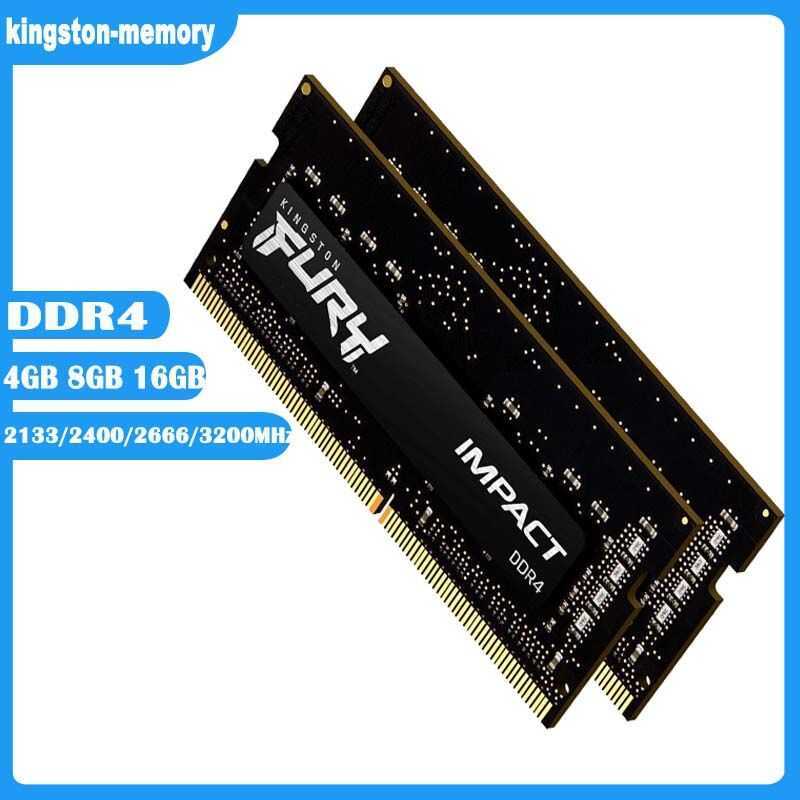 DDR4 RAM 4G 8G 16GB 2133 2400 2666 3200MHz หน่วยความจําแล็ปท็อป 1.2V SODIMM KF426S15IB1/16-SP Fury I