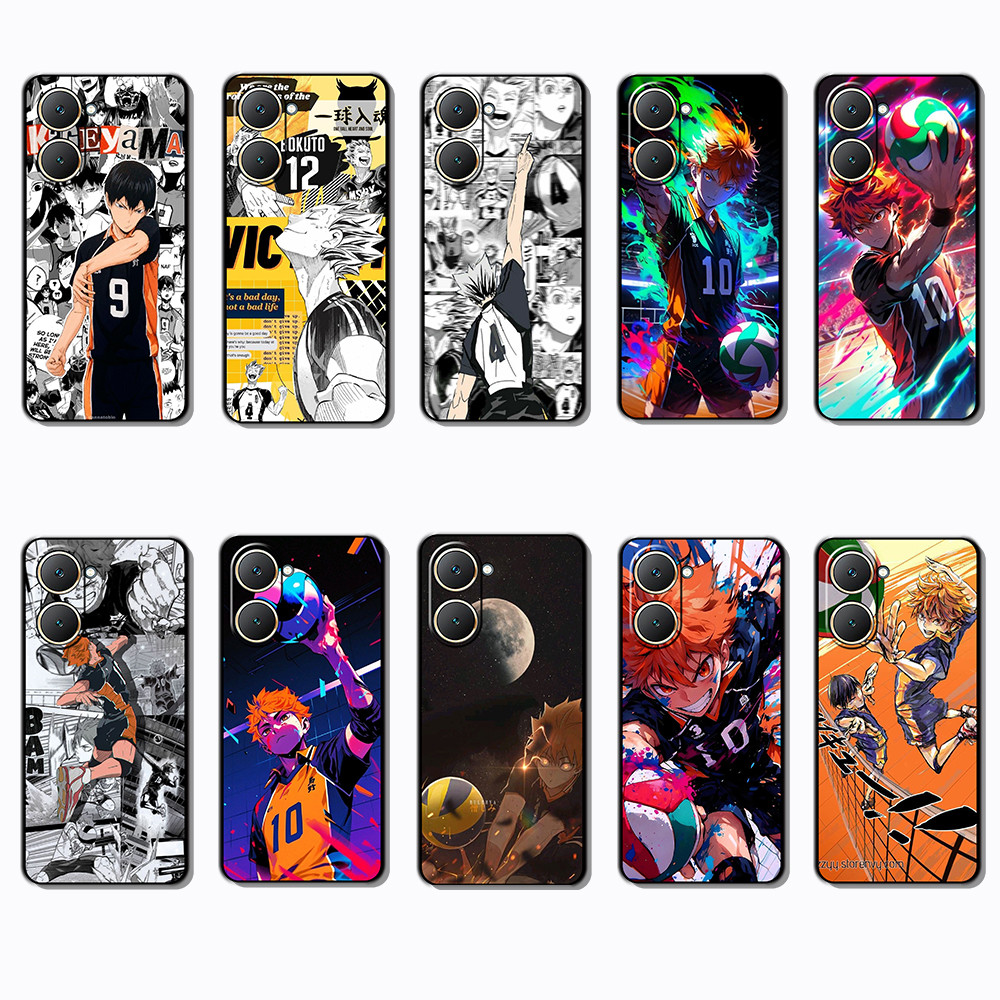 เคสโทรศัพท์สีดํานุ่มสําหรับVivo Y03 Y30T Y18 Y18S Y18E T3 Z9 lite Y37M BF34 haikyuuแฟชั่นAnti Fallเค