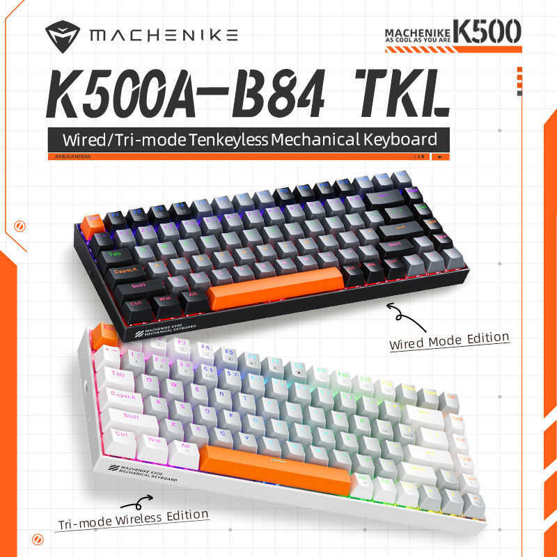 72 ชั่วโมงการจัดส่ง]he K500 B84 Mechanical Hot-Swappable 84 คีย์คีย์บอร์ดเกม LED Backlit สีน้ําตาล/ส