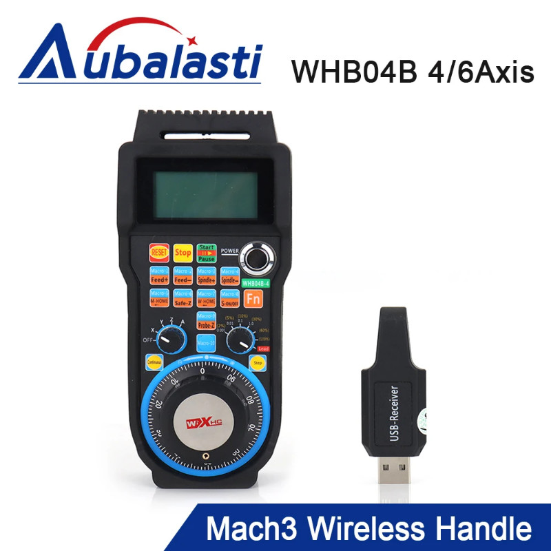 Aubalasti XHC CNC Mach3 Wireless Lathe Handwheel WHB04B MPG Pendant Handwheel 4axis 6axis USB Recei