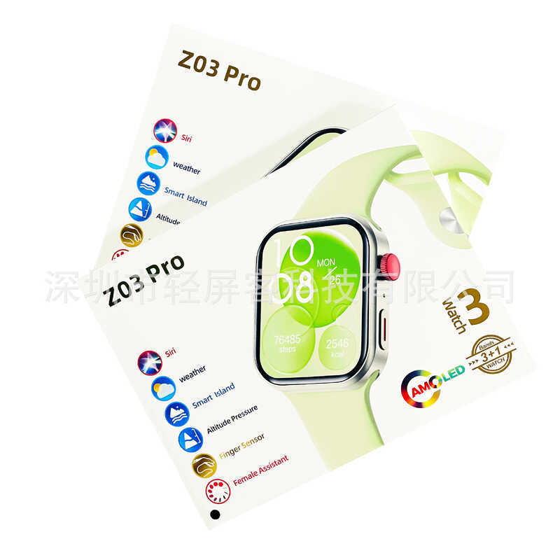 TikTok E-commerce Z03 Pro สมาร์ทวอทช์บลูทูธโทรอัตราการเต้นหัวใจความดันโลหิตฟังก์ชั่นผู้ช่วยเสียง