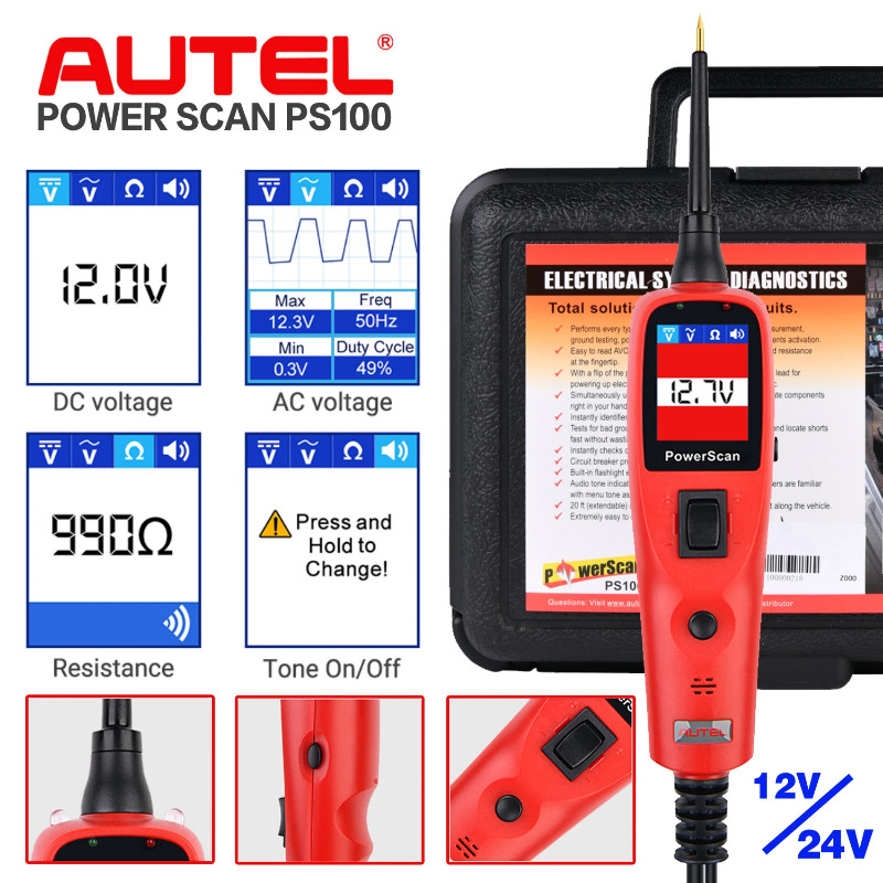 Autel PowerScan PS100 Power Circuit Probe Kit, Automotive Circuit Tester with Auto Electrical Syste