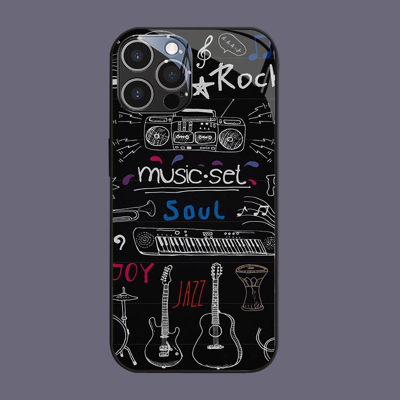 HK-9 Beatles Glass KACA Casing สําหรับ iPhone 14 15 Plus Pro Max