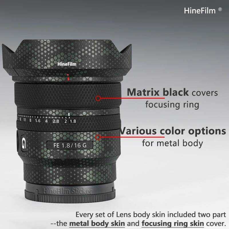 ▥ Hinefilm ผิวสําหรับ FE มม.F1.8 G, เลนส์สติกเกอร์ 16 1.8 เลนส์รูปลอกผิวสําหรับ Sony Fe16 F1.8