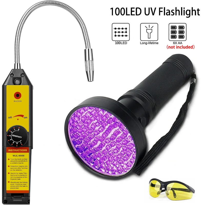 WJL-6000 Freon Leak Detector Halogen Refrigerant Gas Leak Detector HVAC Tester AC Sniffer R22 R410A