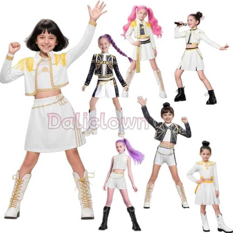 C White Black Golden Huntrix KPDH Kdpop Mira Zoey I Cosplay Costume Kids Birthday Party Dress Girls