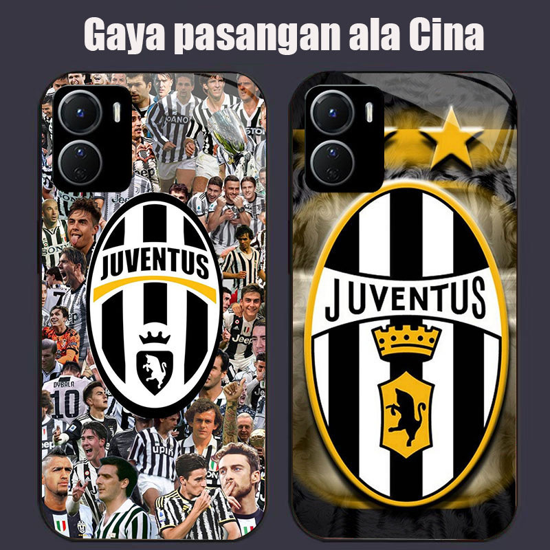 DK-68 JUVENTUS Casing GLASS soft frame สีดํา VIVO iQOO Y16 Z9X Y17S Y15S Y15A Y56 Y36i Y01 Y36 U5X Y