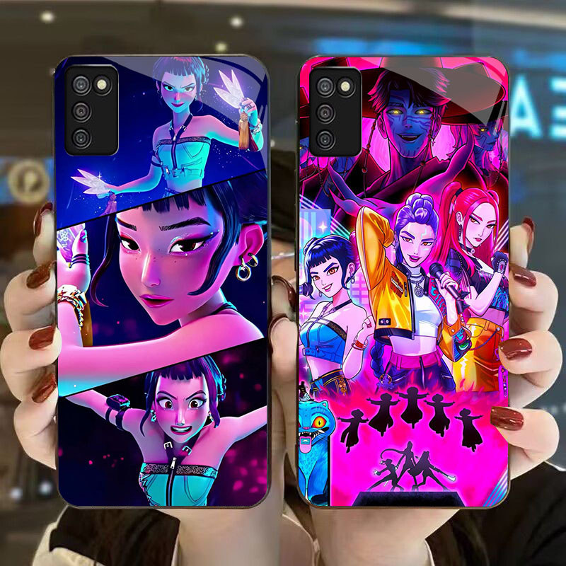 DK-58 Demon Hunter Girls Casing GLASS soft frame สีดํา Samsung A02S M02S A03S 164mm A51 166mm A71