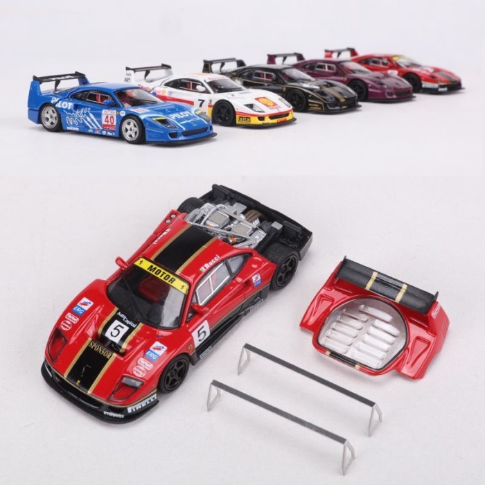 Stance Hunters 1: 64 Ferrari F40 Supercar รถจําลองโลหะผสมรุ่นปีกด้านหลังที่ถอดออกได้
