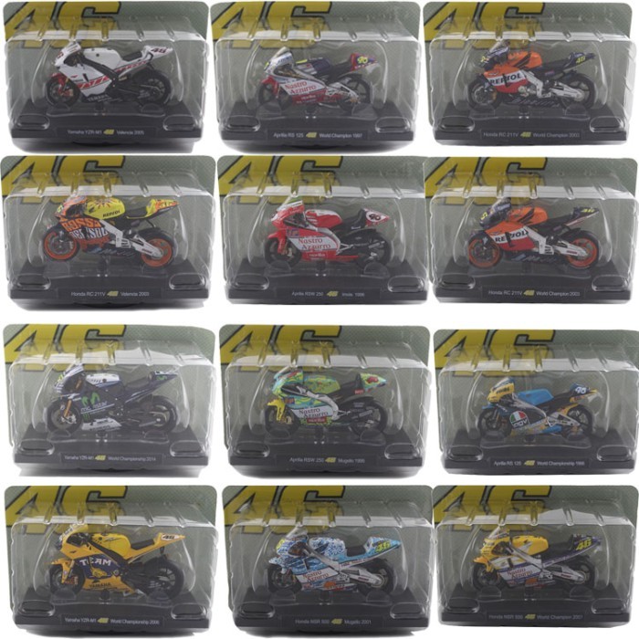 LEO 1: 18 Motorcycle Model Alloy Yamaha YZR-M1 Honda RC 211V Apriya MOTOGP Out of Print Car Model