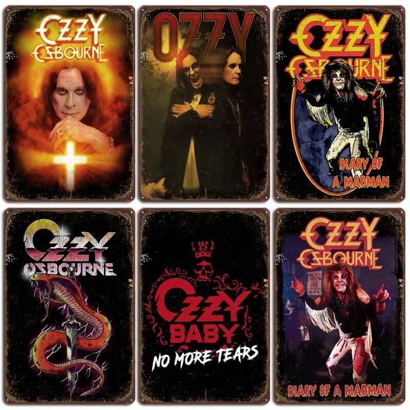O-Ozzy O-Osbourne ดีบุกแผ่นโลหะโปสเตอร์ Vintage Home Decor รายการป้ายโลหะ Retro สําหรับเกมบาร์โรงรถต
