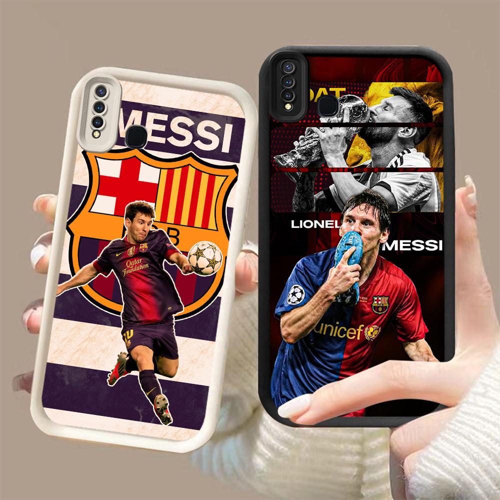 DK-86 Football star Messi Silicone Casing สีดําและสีขาวสําหรับ VIVO Z1 Y30 Y12 Y19 V15 Y50 Y17 Y15 P