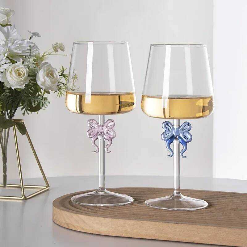 C Bow Wine Glass Goble Tred Wine Glass Creative Internet Celebrity Bow Champagne Glass Home Wine