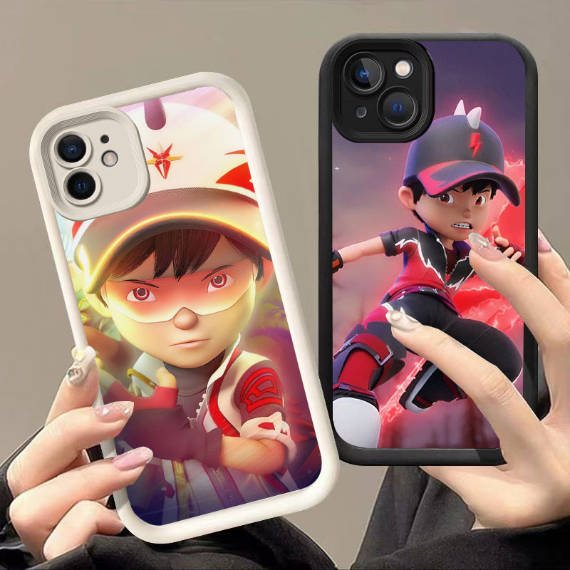 DK-88 Justice Boboiboys เคสซิลิโคนสีดําและสีขาวสําหรับ iPhone 13 11 12 Mini Pro Max