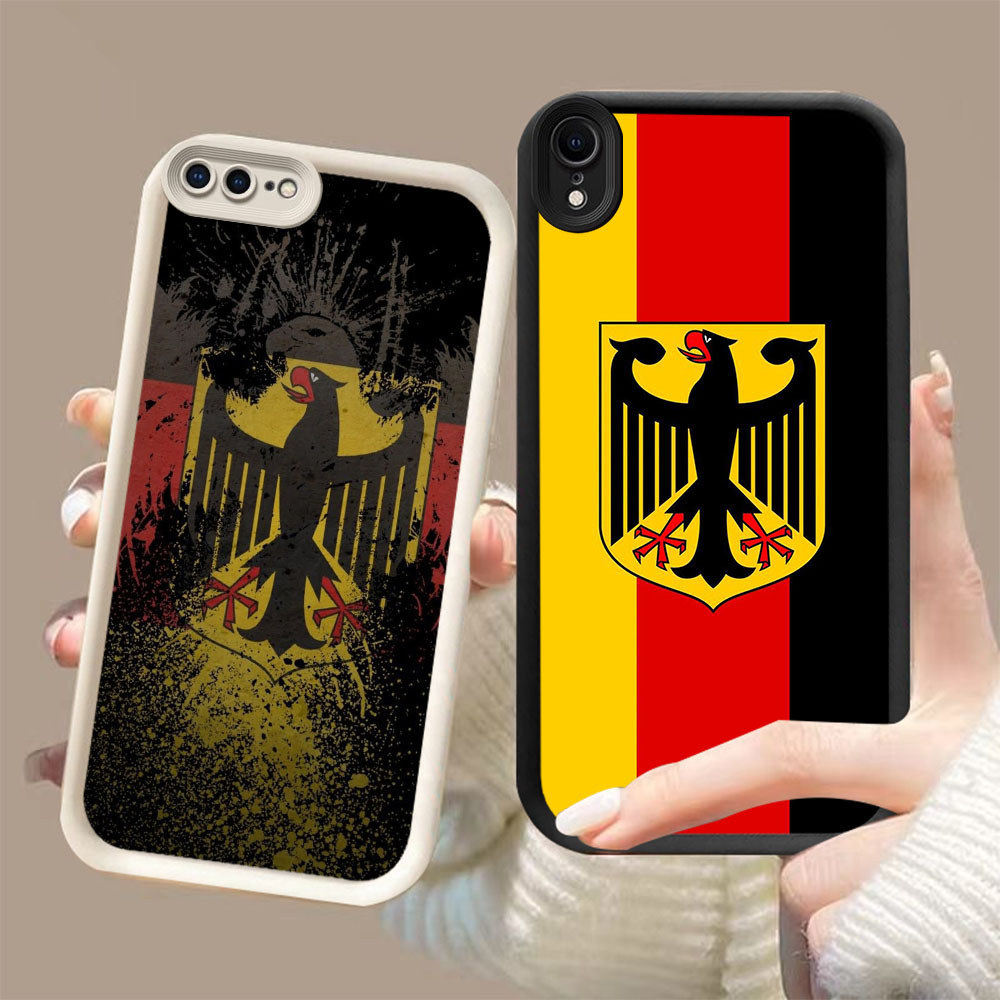 DK-61 DEUTSCHER FOOTBALL BUND ปลอกซิลิโคนสีดําและสีขาวสําหรับ iPhone X 7 XS XR 8 6 Max Plus