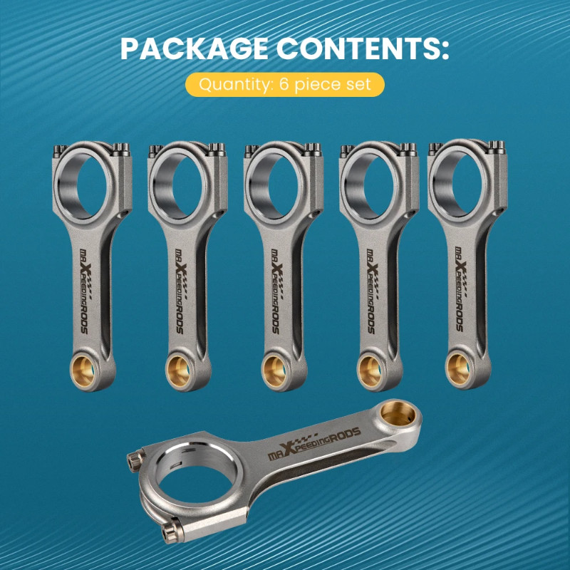 4340 EN24 Forged Steel H-Beam Conrod 6x For BMW M3 E36 E46 S54B32 European model ARP L19 Crankshaft