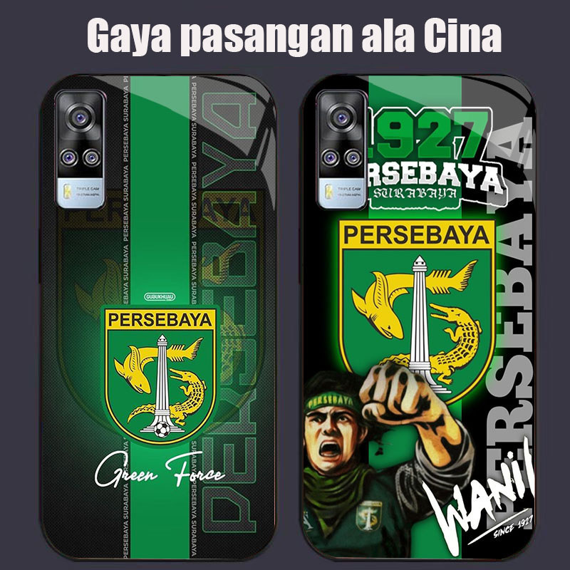 DK-76 Persebaya Casing GLASS soft frame สีดํา VIVO V21E Y52 Y53S V21 Y31 Y51 V20 V21S 2020 5G