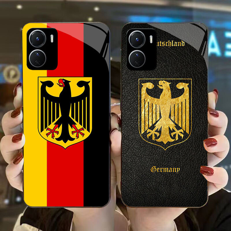 DK-61 DEUTSCHER FOOTBALL BUND Casing GLASS soft frame สีดํา VIVO iQOO Y16 Z9X Y17S Y15S Y15A Y56 Y36