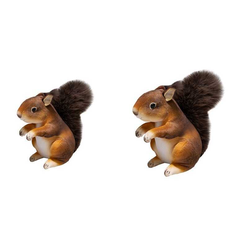 C Ale-Simulation Cute Squirrel Plush Toy Soft Stuffed Cartoon Animal Doll Home Decoration Birthday