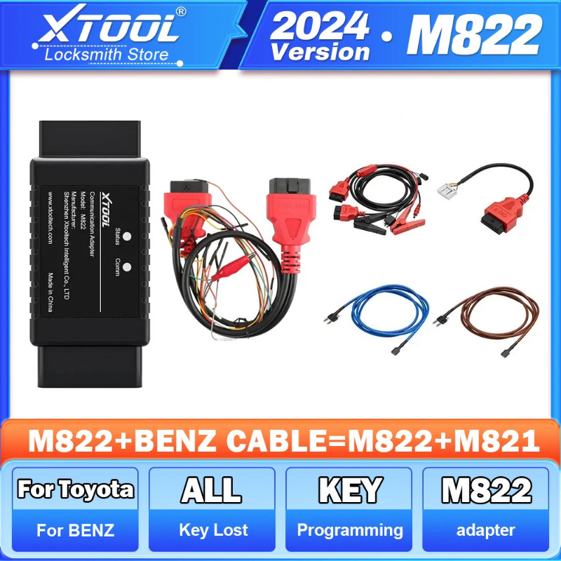 XTOOL M822 Adapter For Toyota 8A AIl Key Lost Programming Need Work With KC501 Programmer&KS-1 Emul