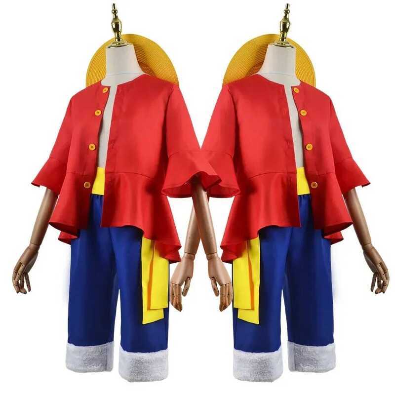 C Anime Luffy Cosplay Costumes Monkey D Cosplay Suits Hats Halloween For Women Men Adult Cos Top Pa
