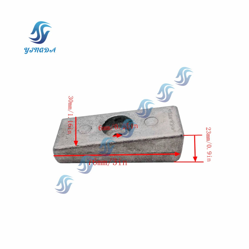 826134 Anode Aluminum or Zinc For Mercury Mariner Outboard Motor Force 65-125 Hp Outboards 826134T;