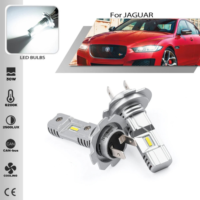 2PCS H7 Led Mini Bulbs For JAGUAR S-TYPE II XE X760 XF X250 XJ X308 Car Headlights Low /high Beam C