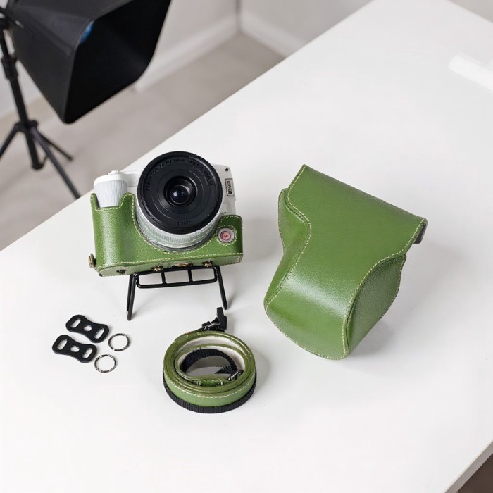 Canon R50V เคสป้องกันกล้อง R50v กระเป๋ากล้อง R50v Micro Single รวมทุกอย่างซองหนังฐานอุปกรณ์เสริมกระเ