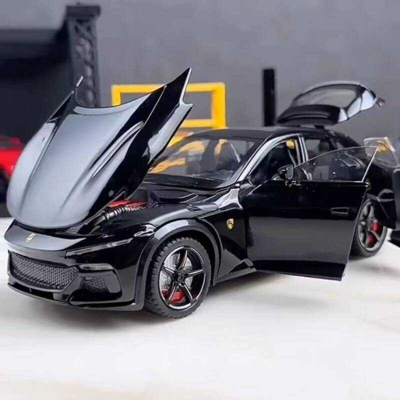 C 1:22 Purosangue F High Simulation Alloy Car Model Static Decoration Sound Light Model Kid Toy Gif