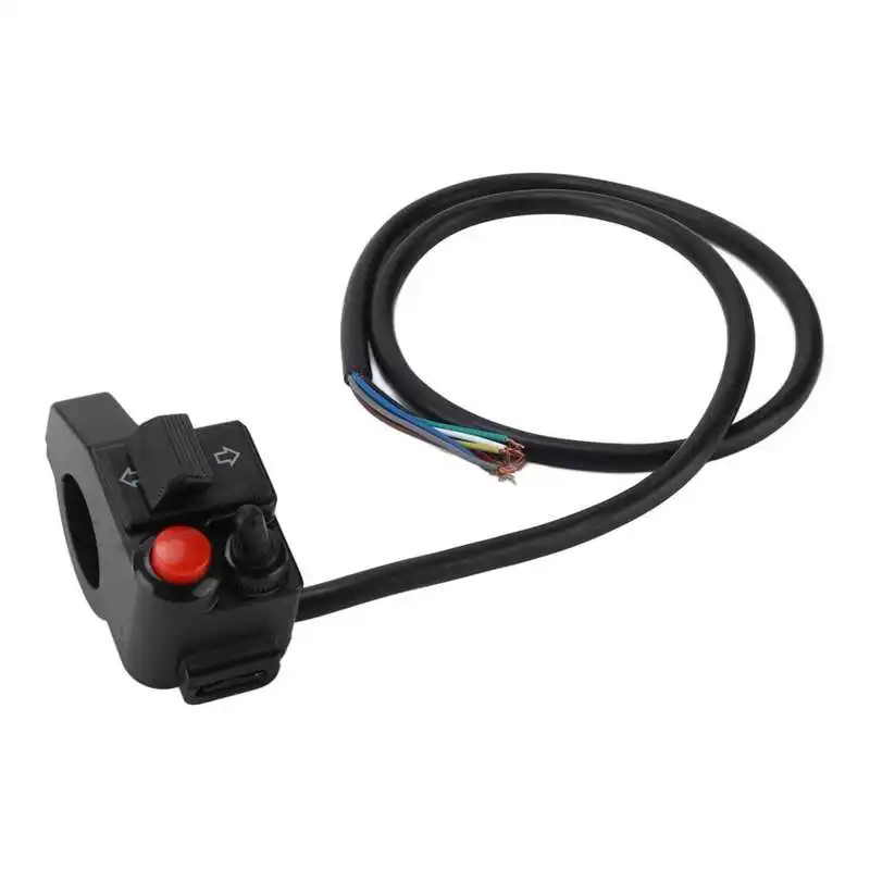 22mm Left Motorcycle 7/8inch Handlebar Switch 3 in 1 Horn Turn Signal High Low Beam Push Button Mot