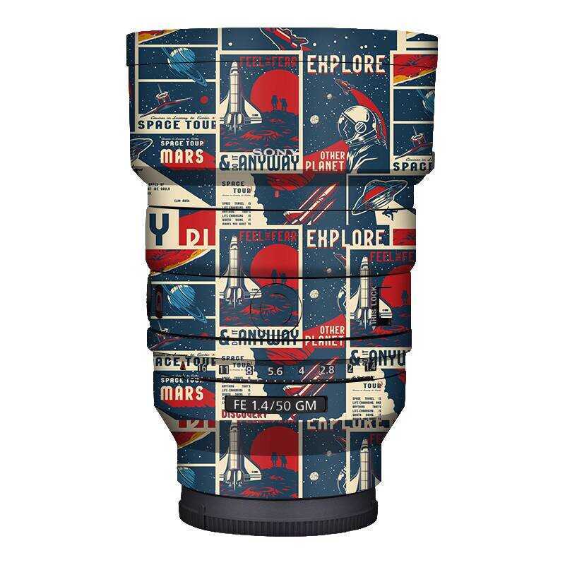 เหมาะสําหรับฟิล์มป้องกันเลนส์ Sony 50 F1.4GM Sony50 รวมทุกอย่างสติ๊กเกอร์ฝ้าการ์ตูนคาร์บอนไฟเบอร์