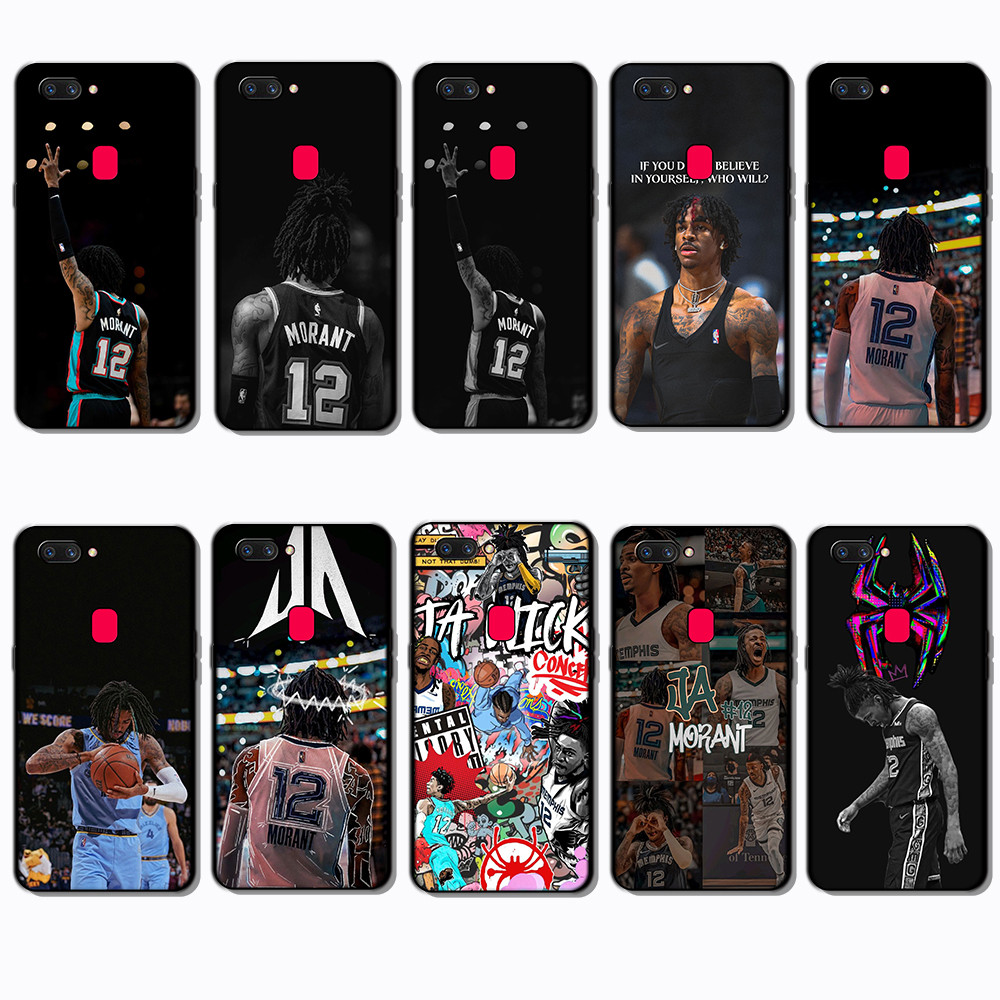 เคสโทรศัพท์สีดํานุ่มสําหรับ OPPO A3S A5 A5S A7 A7X F9 A12E A12 NG14 Ja Morant ปลอก Anti fall ฝาครอบป