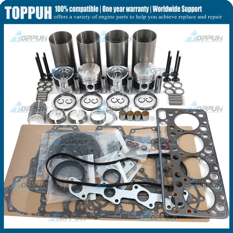 V1702 Overhaul Rebuild Kit For Kubota V1702 V1702B Piston Liner Gasket Bobcat 743 733 Valve