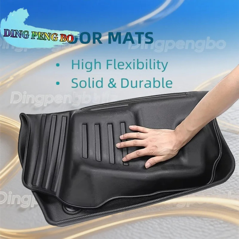 For 2023 Honda N-BOX JF5 / F6 Black TPE Car Floor Mat / Rear Trunk Mat  All-Weather Non-Slip Eco-Fr