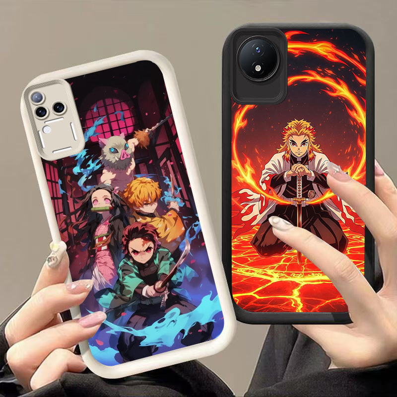 DK-59 Demon Slayer X ปลอกซิลิโคนสีดําและสีขาวสําหรับ VIVO Y29 Y02a V50 V30E V30 T4 Y02 Y02t Pro 5G