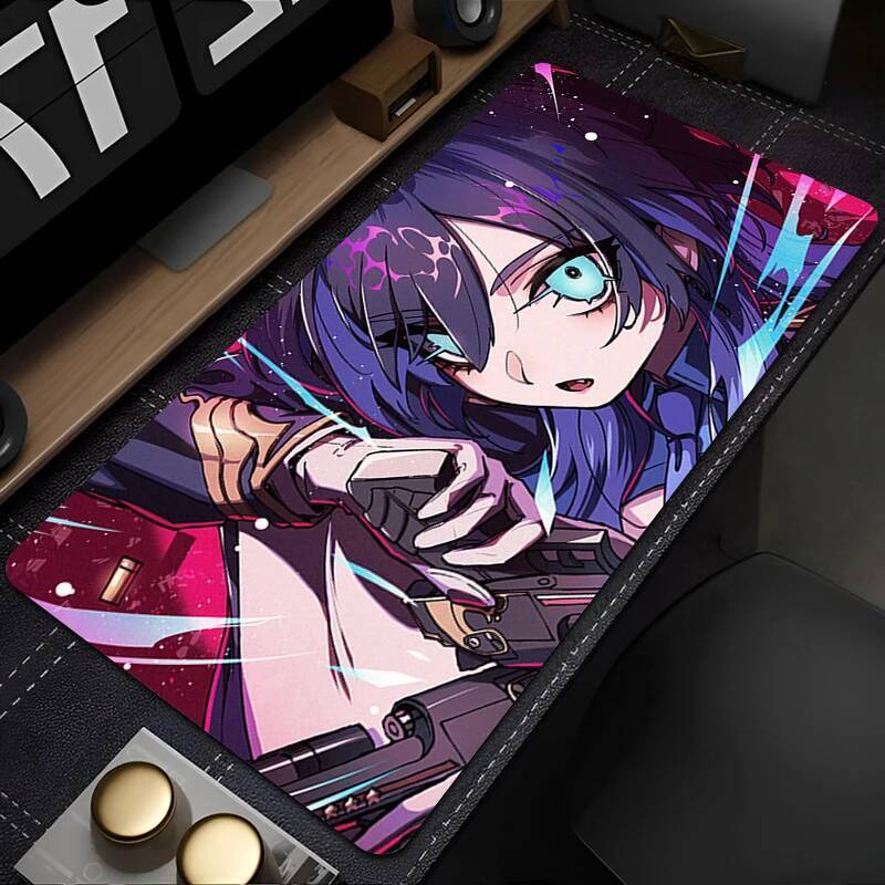 Mousepad ขนาดใหญ่สําหรับเล่นเกม Hololive Ouro Kronii คีย์บอร์ด Gamer เมาส์ Pad บนตารางโต๊ะ Mat coast