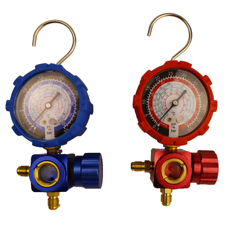 R410a Refrigerant Manifold Gauge Alloy Manometer Valves Pressures Gauge Air Conditioner Refrigerant